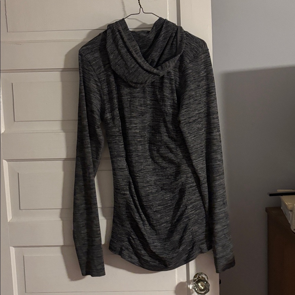 Athleta Grey Hooded Long Sleeve - Picture 3 of 3